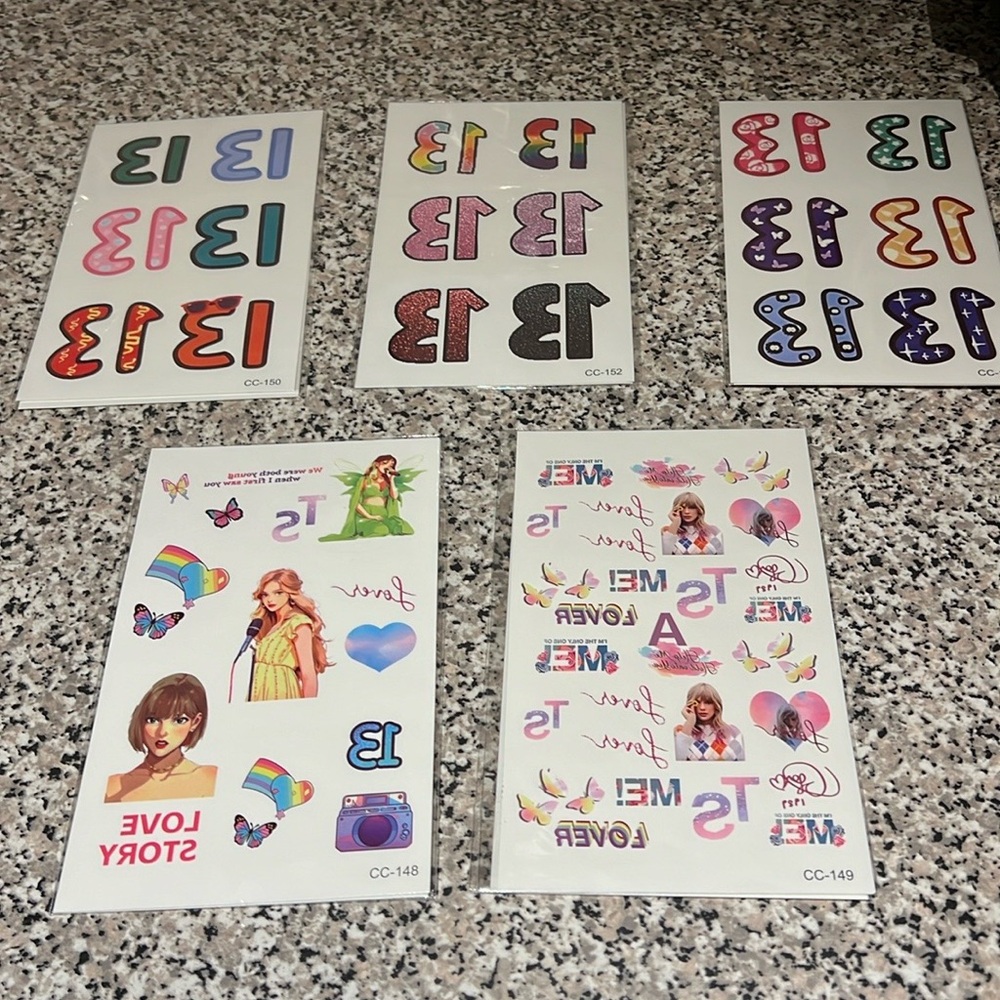 Taylor Swift Temporary Tattoos - 10 sheets